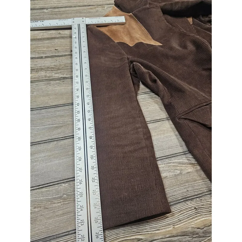 Pioneer Wear Western Corduroy Suede Men Blazer 46 Sport Coat Jacket BRN USA Vtg